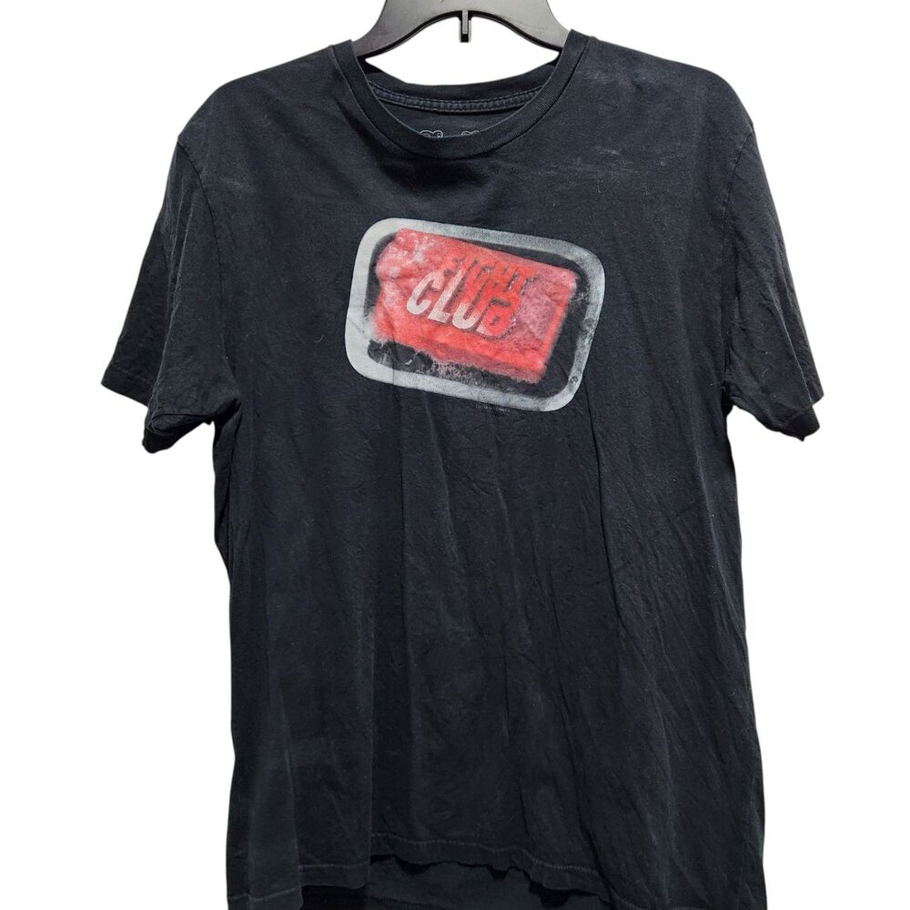 MF Large Black Graphic Tee Fight Club Soap Movie Quote Shirt Y2K Grunge